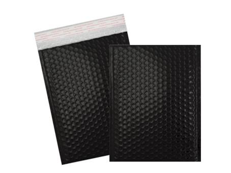 Luftpolstertaschen Metallic Bubble Bags 180x250 mm Haftklebend Schwarz glänzend